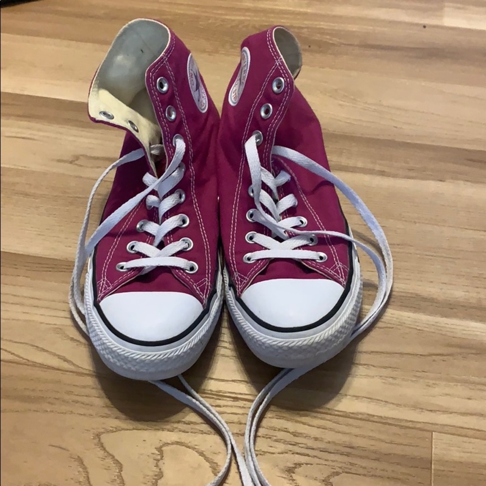 Purple Hightop Converse.
